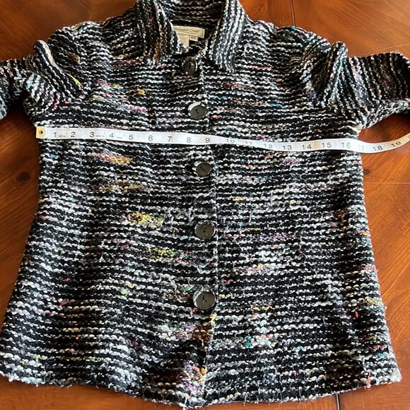 Coldwater Creek Size XS Textured Striped Sweater Cardigan Jacket Knit - Picture 7 of 8